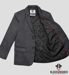 img 1 attached to 👔 Sleek Black Bianco Blazer: A Stylish Addition to Boys' Clothing