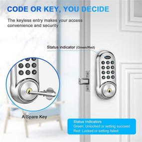 img 2 attached to 🔒 Hugolog Deadbolt Lock Electronic with Keypad, Keyless Entry Door Lock featuring Motorized Auto-Locking and Easy Installation, High-Security Material for Metal Home & Office
