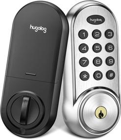 img 4 attached to 🔒 Hugolog Deadbolt Lock Electronic with Keypad, Keyless Entry Door Lock featuring Motorized Auto-Locking and Easy Installation, High-Security Material for Metal Home & Office
