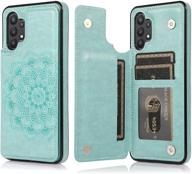 📱 acxlife galaxy a32 5g case with card holder wallet - slim purse leather protective cover for samsung a32 5g (green) logo