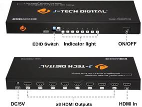 img 3 attached to 🔌 J-Tech Digital JTD4KSP0108: Премиум качество 4K HDMI Сплиттер для высоких разрешений до 4Kx2K 36-Bit Deep Color – 1x8 Распределительный хаб.