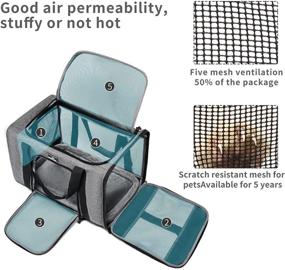 img 1 attached to 🐾 Wakytu TSA Approved Pet Carrier for Small to Medium Cats and Dogs - Adequate Ventilation, 4 Mesh Windows, 3 Entrances, Locking Safety Zippers - Padded Shoulder and Carrying Strap