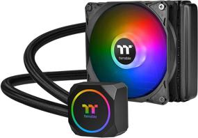 img 4 attached to 🌡️ Thermaltake TH120 ARGB Жидкостная система охлаждения с синхронизацией с материнской платой - высокоэффективный процессорный кулер 120 мм радиатор CL-W285-PL12SW-A, черный