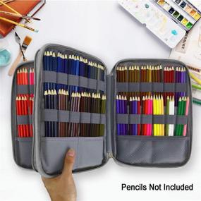 img 2 attached to 🖍️ YOUSHARES 192 Slots Grey Fox Colored Pencil Case – Premium Organizer for Prismacolor Watercolor Pencils, Gel Pens – Ideal for Students & Artists