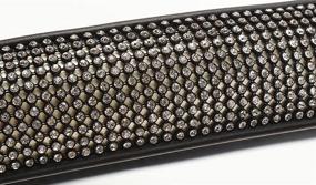 img 1 attached to 💎 Glam up Your Ride with MLOVESIE Leather Steering Wheel Cover: Sparkling Crystal Rhinestones for Girls and Ladies, Universal Fit 38cm (Black & Silver)