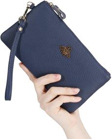 img 3 attached to 👜 Imeetu Leather Clutch Handbag: Stylish Wristlet for Women's Fashion Needs