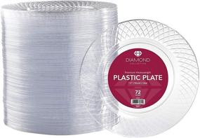 img 4 attached to 🍽️ 72 Diamond Clear Plastic Plates - 7.5 Inch Disposable Fancy Appetizer/Dessert Plates for Weddings, Parties, and Catering - Heavy Duty, Elegant, and Premium Quality
