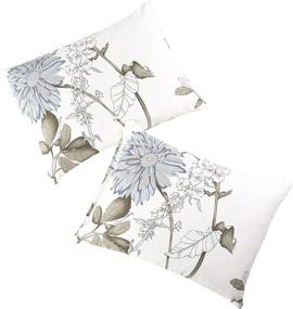 img 3 attached to Wake In Cloud - Set of 2 Floral Botanical Printed King Size Pillowcases, 100% Cotton (20x36 Inches)