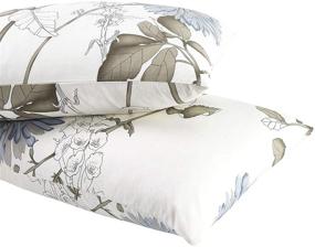 img 2 attached to Wake In Cloud - Set of 2 Floral Botanical Printed King Size Pillowcases, 100% Cotton (20x36 Inches)
