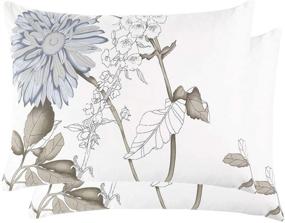 img 4 attached to Wake In Cloud - Set of 2 Floral Botanical Printed King Size Pillowcases, 100% Cotton (20x36 Inches)