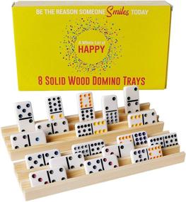 img 4 attached to 🐔 Wooden Chickenfoot Domino Train Trays: Organize and Enjoy Endless Domino Fun!