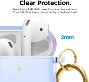 img 1 attached to 🔵 elago прозрачный чехол для Airpods с карабином Аква-Блю - Apple Airpods 1 и 2