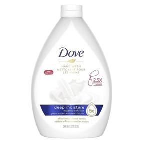 img 4 attached to 🧴 Dove Deep Moisture Hand Wash - Cleanses and Softens Hands; 34 oz, 3 Count - Effectively Washes Away Dirt and Germs