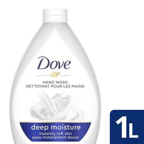 img 2 attached to 🧴 Dove Deep Moisture Hand Wash - Cleanses and Softens Hands; 34 oz, 3 Count - Effectively Washes Away Dirt and Germs