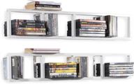 📚 34 inch white floating shelves for wall - ideal for video games, cd, and dvd storage - set of 2 metal cube storage shelves by youhavespace logo
