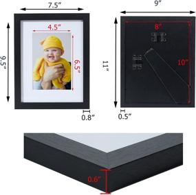 img 1 attached to 🖼️ Yamiyo 8x10 Picture Frame - Black, HD Glass Cover - Display 5x7 Photos with Mat or 8x10 Without Mat - Multi Photo Collage Frame Bulk for Wall or Tabletop Display