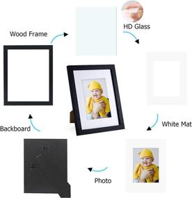 img 2 attached to 🖼️ Yamiyo 8x10 Picture Frame - Black, HD Glass Cover - Display 5x7 Photos with Mat or 8x10 Without Mat - Multi Photo Collage Frame Bulk for Wall or Tabletop Display