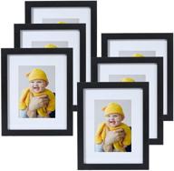 🖼️ yamiyo 8x10 picture frame - black, hd glass cover - display 5x7 photos with mat or 8x10 without mat - multi photo collage frame bulk for wall or tabletop display логотип