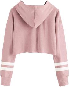 img 2 attached to 👚 Imily Bela Striped Long Sleeve Kids Crop Tops: Fashionable Hoodie Pullover Sweatshirts for Girls