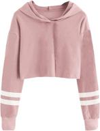 👚 imily bela striped long sleeve kids crop tops: fashionable hoodie pullover sweatshirts for girls logo