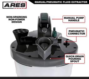 img 2 attached to 🔧 ARES 15081 - Fluid Extractor with Brake Bleeder - 10L Capacity - Powerful Suction - Manual/Pneumatic Operation - Durable Polypropylene Construction