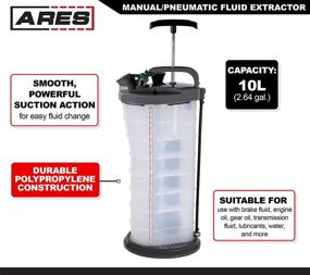 img 3 attached to 🔧 ARES 15081 - Fluid Extractor with Brake Bleeder - 10L Capacity - Powerful Suction - Manual/Pneumatic Operation - Durable Polypropylene Construction