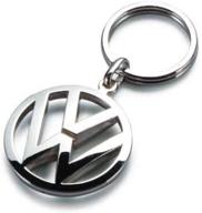 volkswagen metal chain keyring silver logo