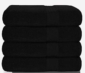 img 2 attached to 🛀 Glamburg 100% Pure Cotton Premium Bath Towel Set - 4 Pack Bath Towels 27x54 - Ultra Soft & Highly Absorbent - Ideal for Everyday Use - Black