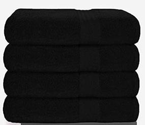 img 1 attached to 🛀 Glamburg 100% Pure Cotton Premium Bath Towel Set - 4 Pack Bath Towels 27x54 - Ultra Soft & Highly Absorbent - Ideal for Everyday Use - Black