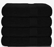 🛀 glamburg 100% pure cotton premium bath towel set - 4 pack bath towels 27x54 - ultra soft & highly absorbent - ideal for everyday use - black logo