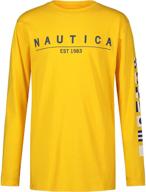 👕 nautica boys' tops: sleeve screen graphic t shirt in clothing, tees & shirts logo