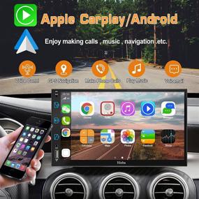 img 3 attached to Hieha 7 Inch Double Din Car Stereo: Apple Carplay & Android Auto, Bluetooth, Backup Camera, Touch Screen, AM/FM, Voice Control, Mirror Link, A/V Input