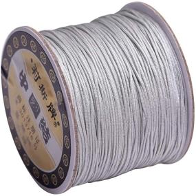 img 3 attached to 🧵 High-Quality Taupe Nylon Handcraft Braid Rattail Beading Cord - 120 Meters/131 Yards, 0.8mm Diameter