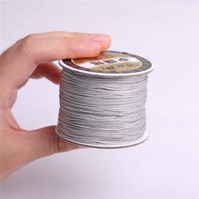 img 2 attached to 🧵 High-Quality Taupe Nylon Handcraft Braid Rattail Beading Cord - 120 Meters/131 Yards, 0.8mm Diameter