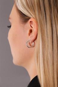 img 1 attached to TILO JEWELRY 18mm Sterling Silver Classic Polished Hoop Earrings