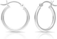 tilo jewelry 18mm sterling silver classic polished hoop earrings logo