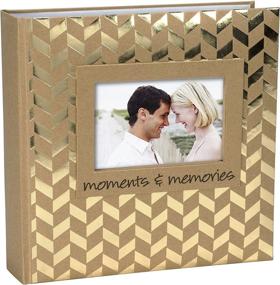 img 1 attached to 📸 Capture and Cherish Memories with Malden International Designs' Sentiments Moments & Memories Brag Book - 160-4x6, Tan, incl. Memo Photo Opening & Gold Foil Accents, 2-Up