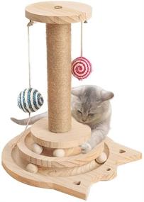 img 1 attached to 🐱 Marchul Cat Scratching Post: Interactive Sisal Toy with Hanging Ball & Spinning Balls - Perfect for Kitten Play & Scratching