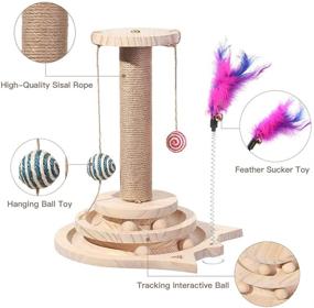 img 3 attached to 🐱 Marchul Cat Scratching Post: Interactive Sisal Toy with Hanging Ball & Spinning Balls - Perfect for Kitten Play & Scratching