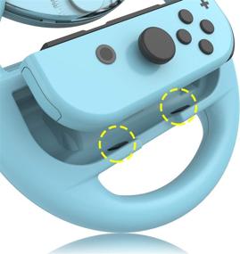 img 2 attached to 🏎️ Enhance Your Nintendo Switch Racing Experience with Animal Crossing Steering Wheel Grip Kit - 4 Pack Game Handles Compatible with Joy-Con Controllers