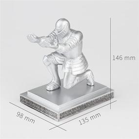 img 3 attached to Personalized TBWHL Executive Knight Pen Holder Set - Decorative Desk Accessory with Pen Stand - Silver White - Ideal Gift for Office Decor and Desk Organization (Base Glue Not Included)