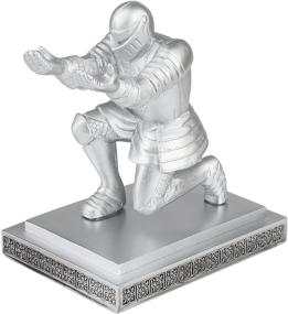 img 4 attached to Personalized TBWHL Executive Knight Pen Holder Set - Decorative Desk Accessory with Pen Stand - Silver White - Ideal Gift for Office Decor and Desk Organization (Base Glue Not Included)