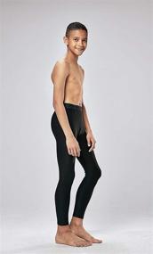 img 1 attached to DEVOPS Boys 2-Pack Compression Tights UPF 50+ Sport Leggings Baselayer Pants