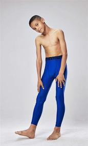 img 3 attached to DEVOPS Boys 2-Pack Compression Tights UPF 50+ Sport Leggings Baselayer Pants