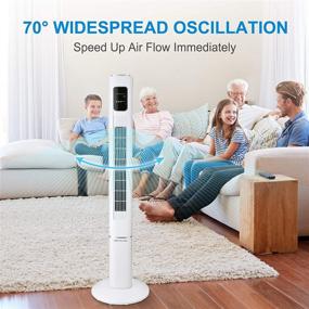 img 2 attached to 🌬️ VILLAGE Tower Fan: Bladeless Oscillation + Remote Control | Powerful, Quiet & Sleek | 3 Speeds, 3 Modes, 35 Inches | LED Display | Perfect for Bedroom, Home Office | FREE + 12-Hour Timer