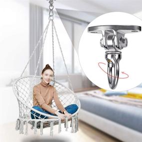 img 2 attached to 🔧 High-Quality Stainless Steel Heavy Duty Swing Hanger with Bearing, 800LB Capacity, Ideal for Wooden & Concrete Surfaces - Suitable for Yoga Hammock Chair, Sandbag Swing Sets, 360° Swing