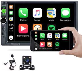 img 4 attached to 🚗 High-Quality Apple CarPlay Double Din Stereo with Android Auto - 7-Inch Touch Screen Car Radio, Bluetooth FM Receiver, Mirror Link, SD AUX USB Input - Wireless Remote Control - Includes Backup Camera & Microphone