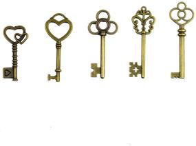 img 1 attached to 🗝️ Aokbean Vintage Antique Skeleton Keys Flying Keys With Dragonfly Wings and Clear Fishing Line - Set of 50 for Jewelry Making, Necklace, Earring Charms, Crafts, Party Favor, and Home Decoration