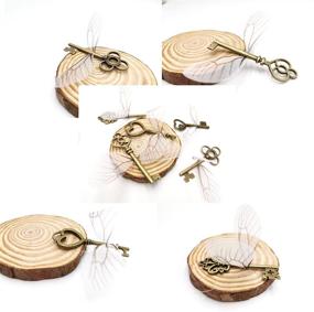 img 3 attached to 🗝️ Aokbean Vintage Antique Skeleton Keys Flying Keys With Dragonfly Wings and Clear Fishing Line - Set of 50 for Jewelry Making, Necklace, Earring Charms, Crafts, Party Favor, and Home Decoration