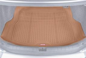 img 4 attached to 🚗 Motor Trend Premium FlexTough All-Protection Cargo Mat Liner – Beige, Heavy Duty Trimmable Trunk Liner for Car Truck SUV